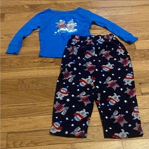 2T Cat and Jack Winter Shark Pajama Set